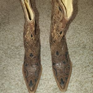 Women's Brown Lizard Cowboy boots Size 6.5